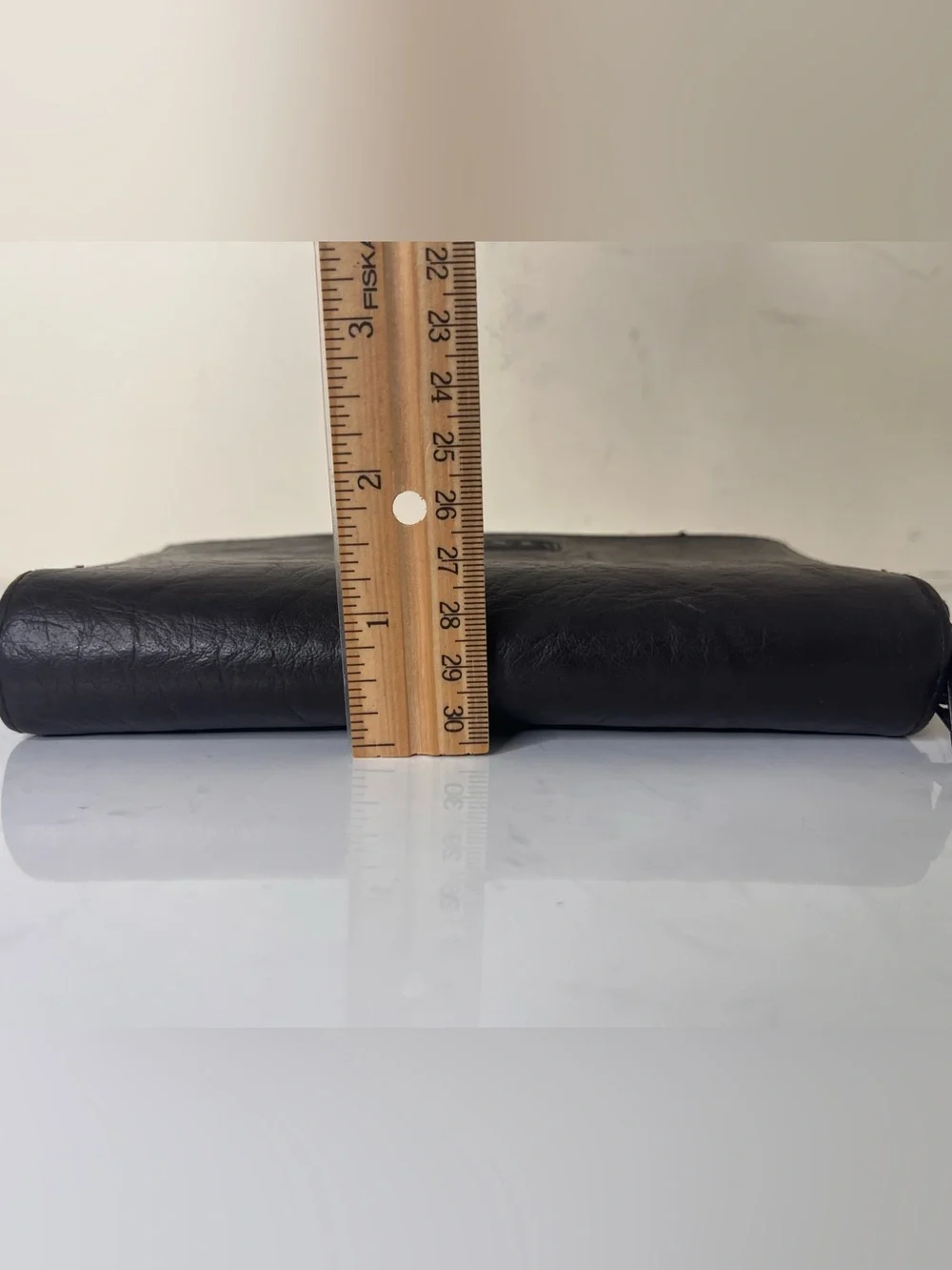 Vintage Men's Dark Brown Leather Zip Wallet